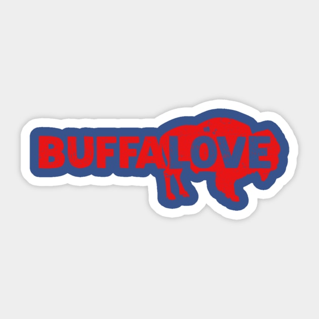 Buffalove Vintage Style Distressed Buffalo NY Sticker by APSketches